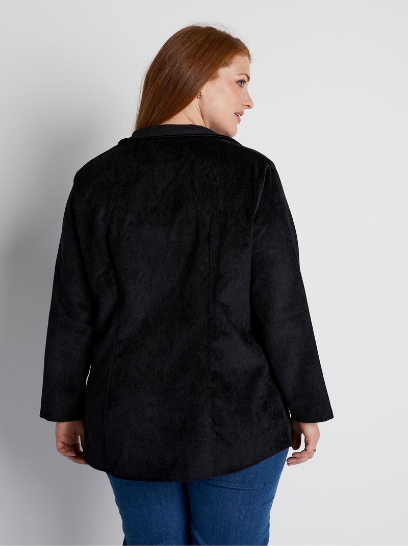 Veste surchemise velours milleraies col tailleur - Afibel Noir - Kiabi