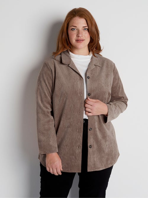 Veste surchemise velours milleraies col tailleur - Afibel - Kiabi