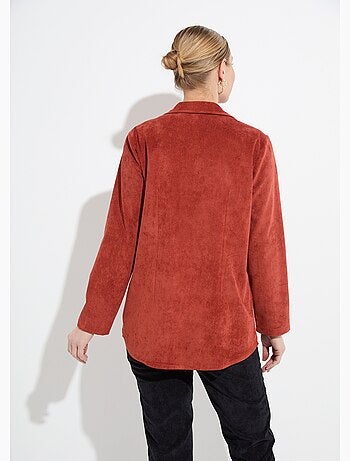 Veste surchemise velours milleraies col tailleur - Afibel