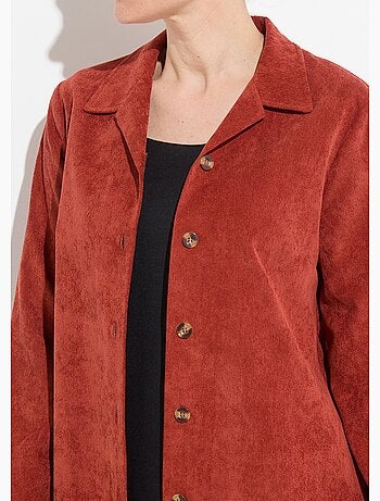 Veste surchemise velours milleraies col tailleur - Afibel