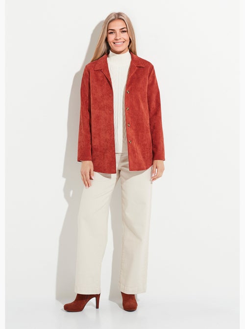 Veste surchemise velours milleraies col tailleur - Kiabi