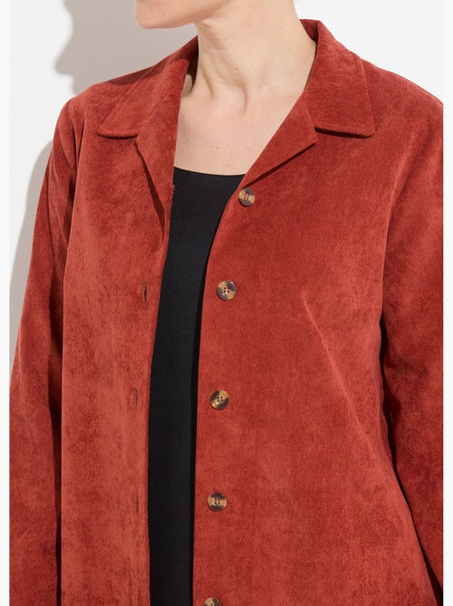 Veste surchemise velours milleraies col tailleur - Kiabi