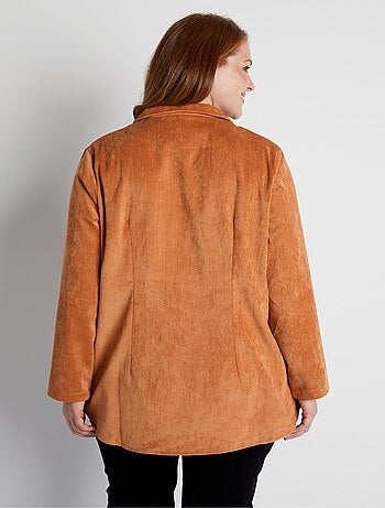 Veste surchemise velours milleraies col tailleur
