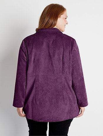 Veste surchemise velours milleraies col tailleur