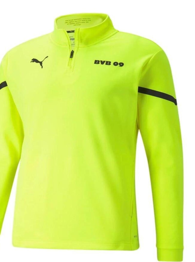 Veste survêtement 'Puma' 'BVB Prematch 1/4 Zip' Jaune - Kiabi