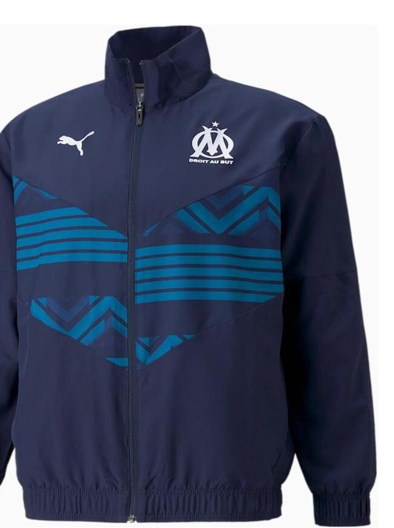 Veste survêtement 'Puma' 'OM Prematch ' Bleu - Kiabi