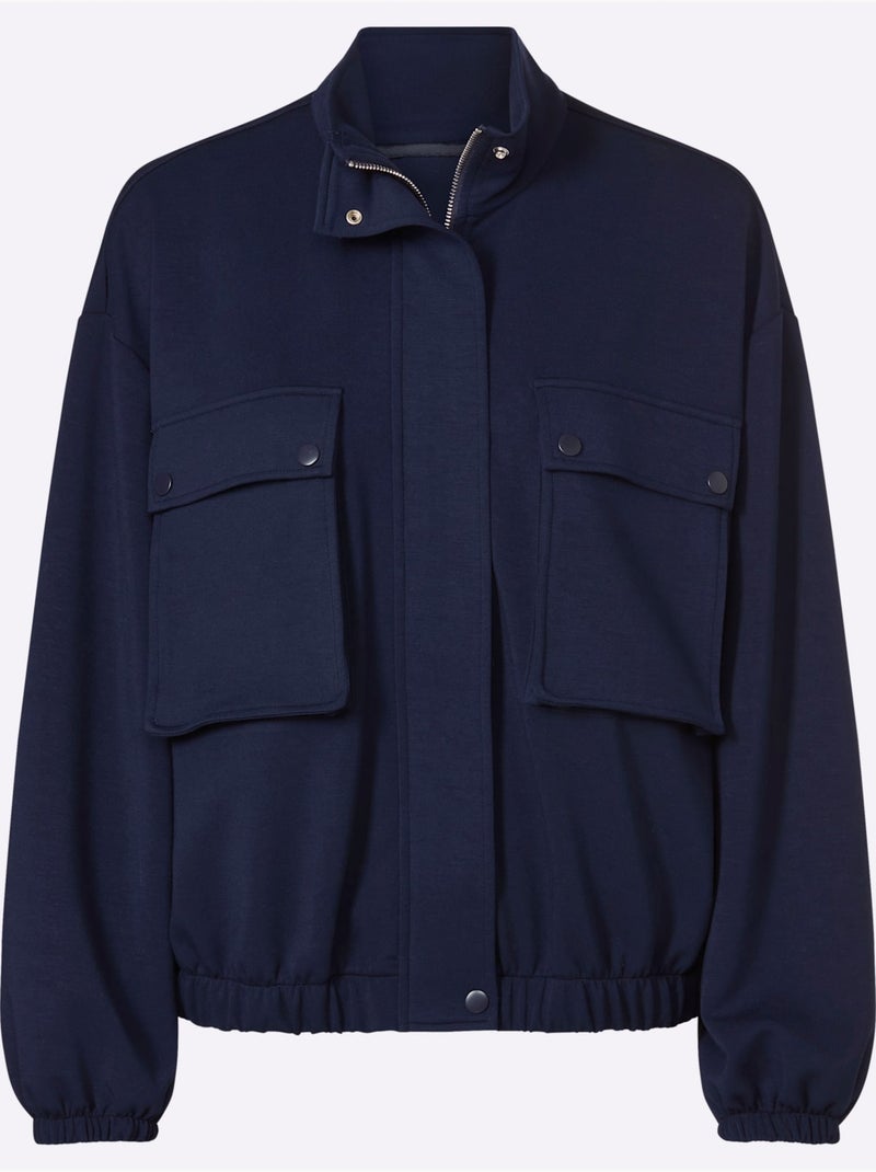 Veste Sweat 2 Poches Soufflet - Taille Standard - Helline Bleu marine - Kiabi
