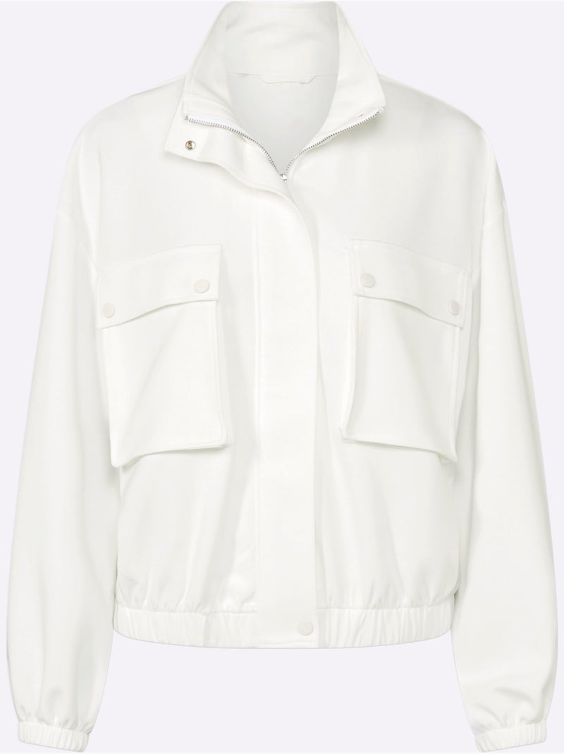 Veste Sweat 2 Poches Soufflet - Taille Standard - Helline Ecru - Kiabi