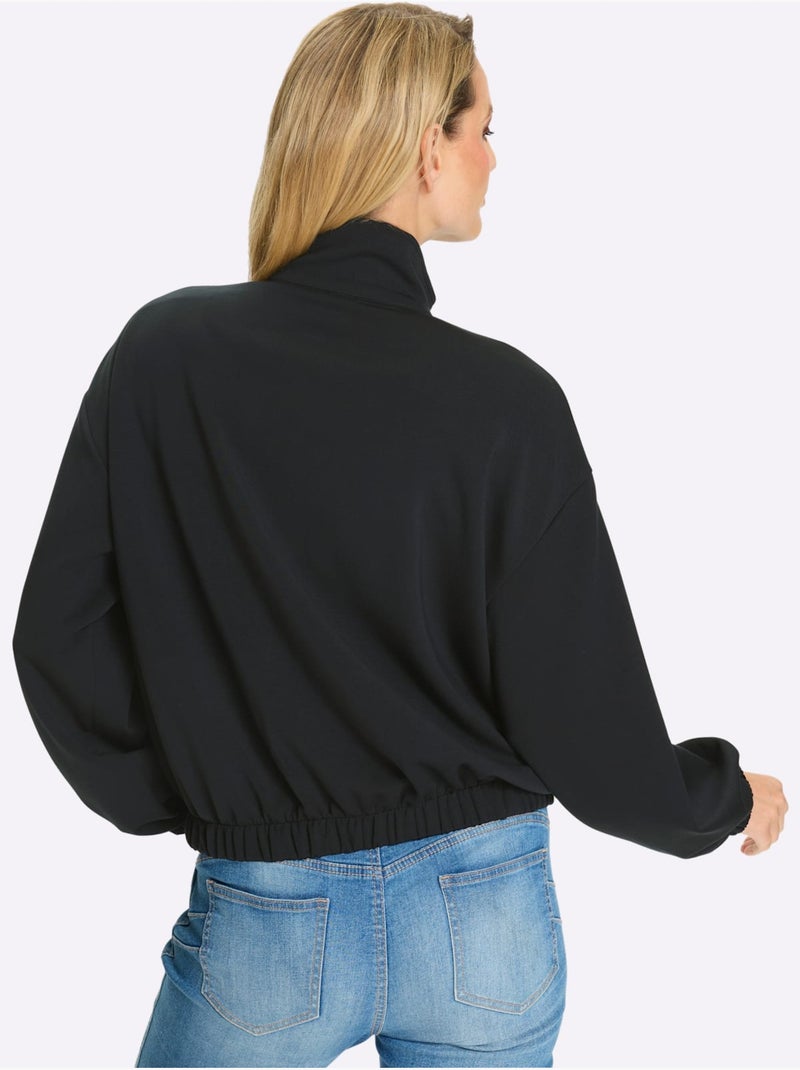 Veste Sweat 2 Poches Soufflet - Taille Standard - Helline Noir - Kiabi