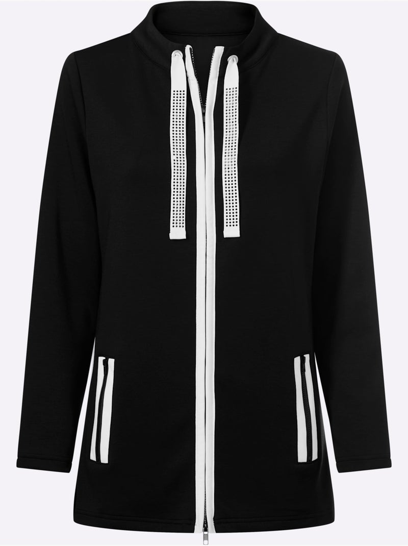 Veste Sweat 50% Modal (tencel) - Taille Standard - Witt Noir - Kiabi