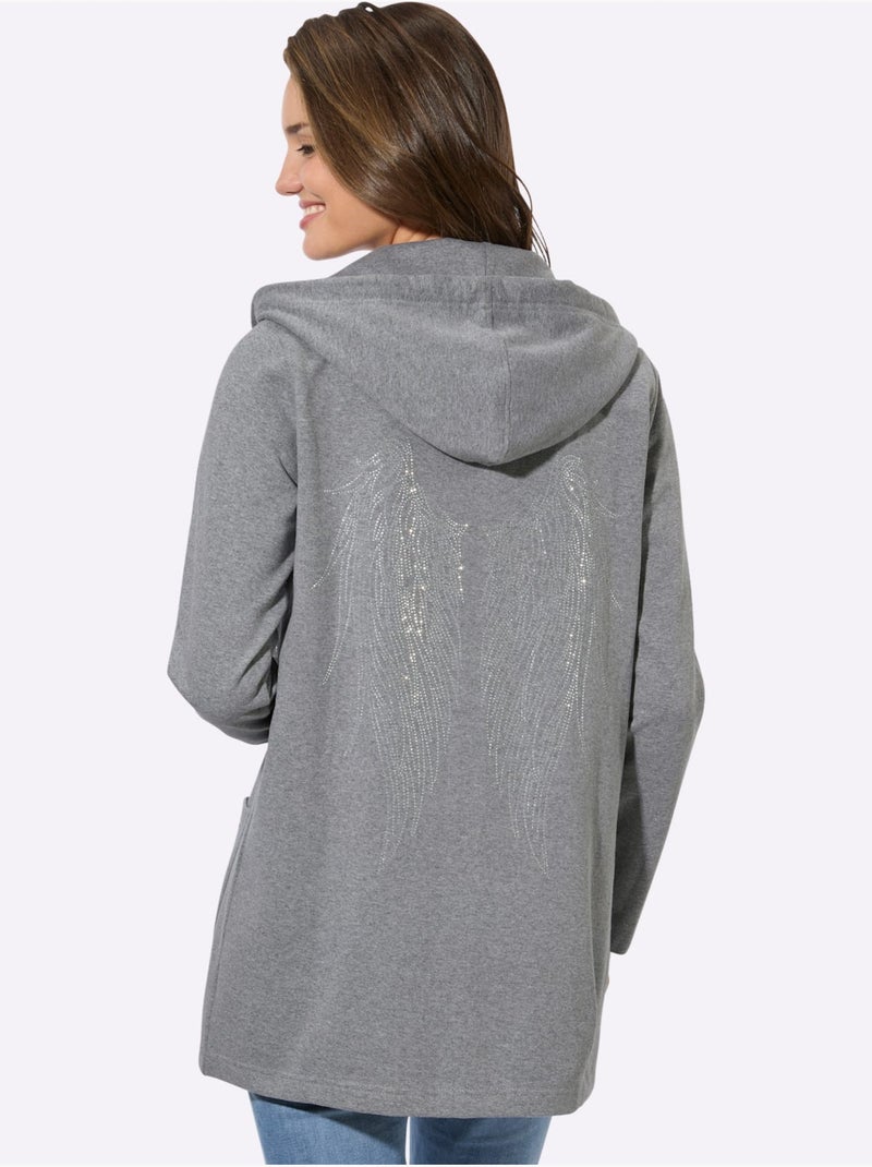 Veste Sweat 60% Coton - Taille Standard - Witt Gris chiné - Kiabi