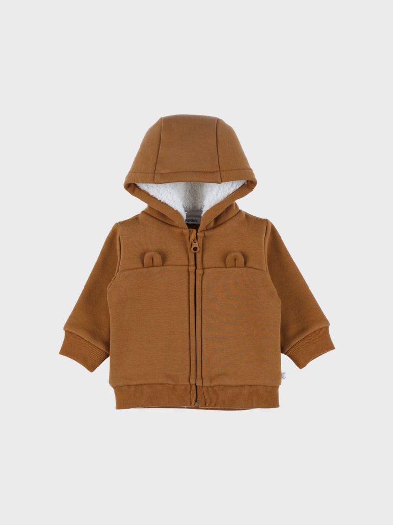 Veste sweat à capuche en Sweatoloudoux® Noukie's Marron - Kiabi