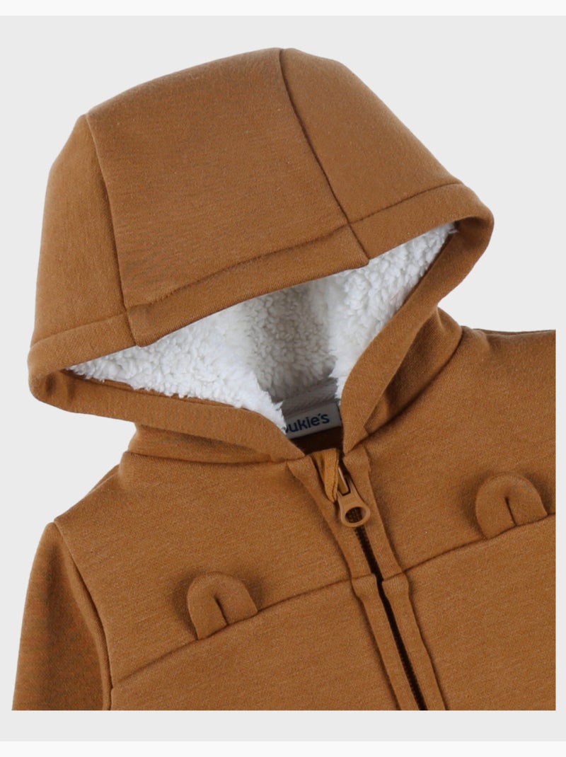Veste sweat à capuche en Sweatoloudoux® Noukie's Marron - Kiabi