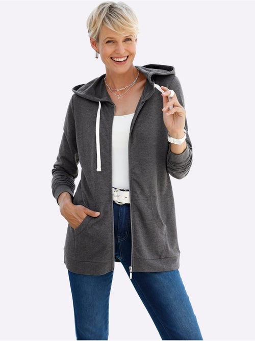 Veste Sweat Bel Aspect Chiné - Taille Standard - Moda Vilona - Kiabi Veste Sweat Bel Aspect Chiné - Taille Standard - Moda Vilona - Kiabi