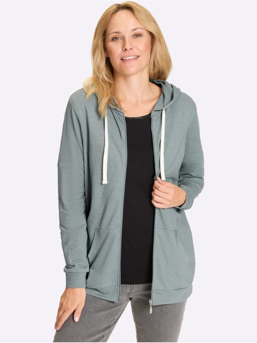 Veste Sweat Bel Aspect Chiné - Taille Standard - Moda Vilona - Kiabi Veste Sweat Bel Aspect Chiné - Taille Standard - Moda Vilona - Kiabi