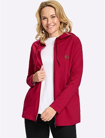 Veste sweat capuche avec coulisse et lien à nouer - taille standard - moda vilona