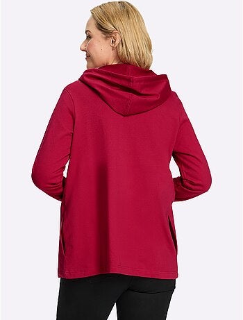 Veste sweat capuche avec coulisse et lien à nouer - taille standard - moda vilona