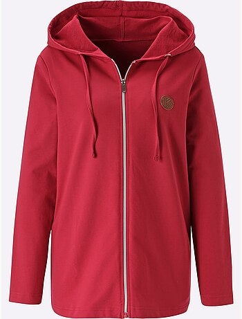 Veste sweat capuche avec coulisse et lien à nouer - taille standard - moda vilona