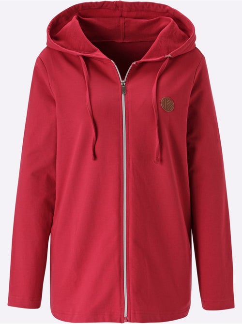 Veste sweat capuche avec coulisse et lien à nouer - taille standard - moda vilona - Kiabi Veste sweat capuche avec coulisse et lien à nouer - taille standard - moda vilona - Kiabi