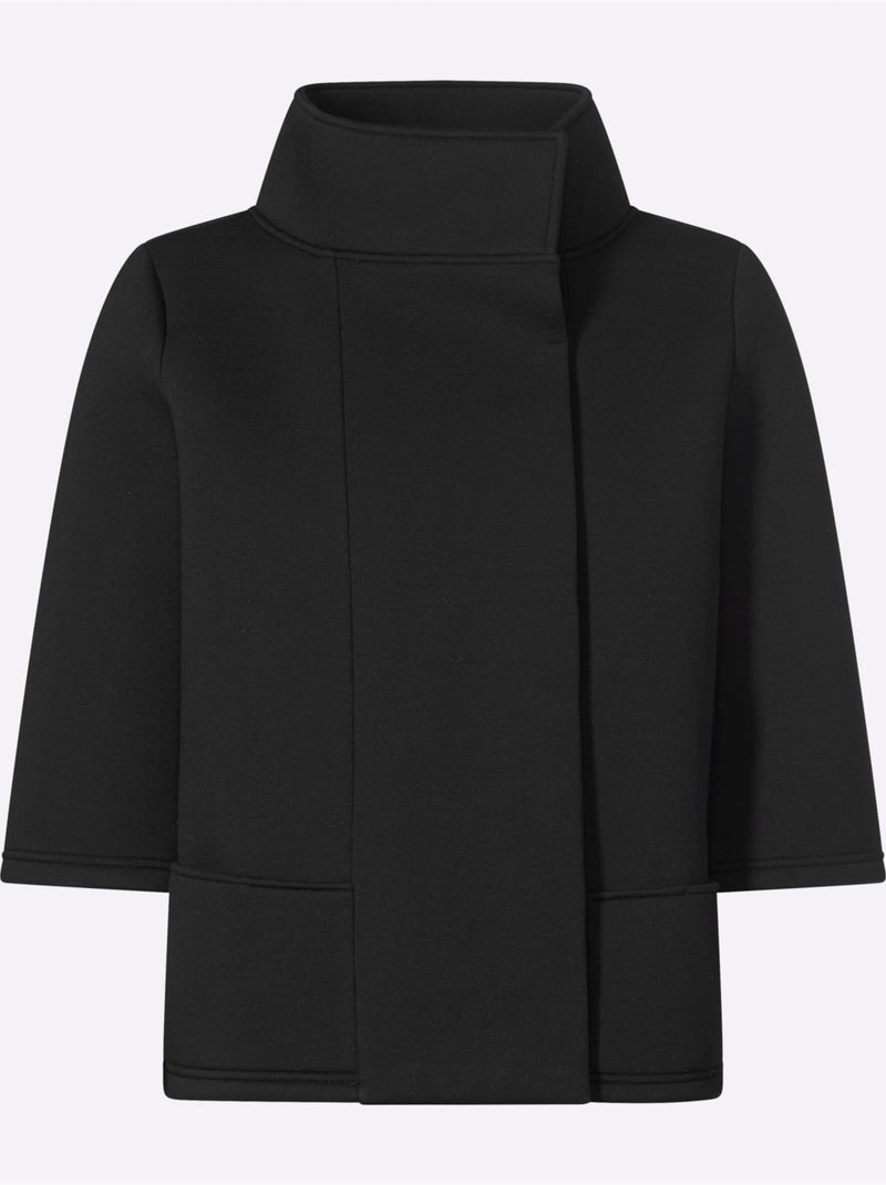 Veste Sweat Imitation Néoprène - Taille Standard - Helline Noir - Kiabi
