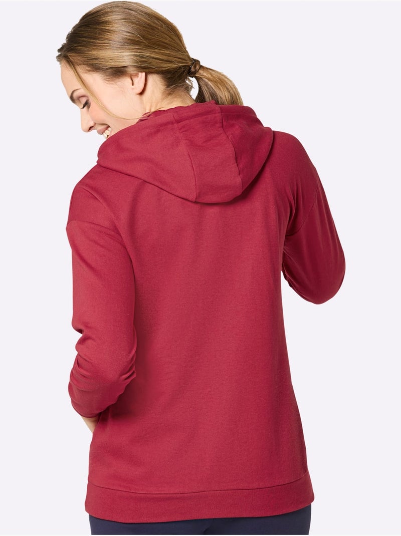 Veste Sweat Matière Sweat - Taille Standard - Witt Cerise - Kiabi