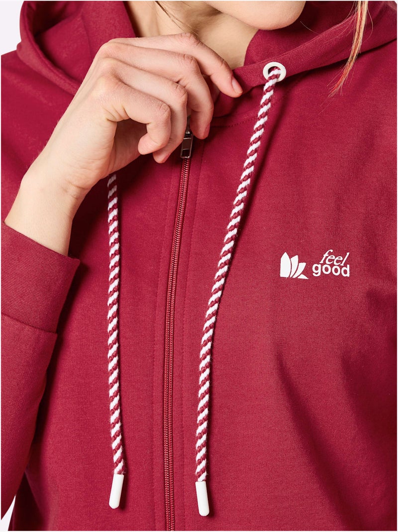 Veste Sweat Matière Sweat - Taille Standard - Witt Cerise - Kiabi