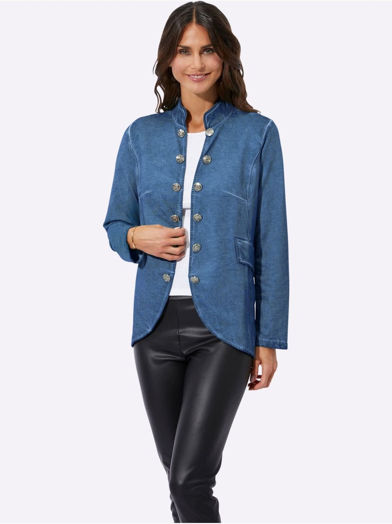 Veste Sweat Pur Coton - Taille Standard - Witt Bleu jean - Kiabi