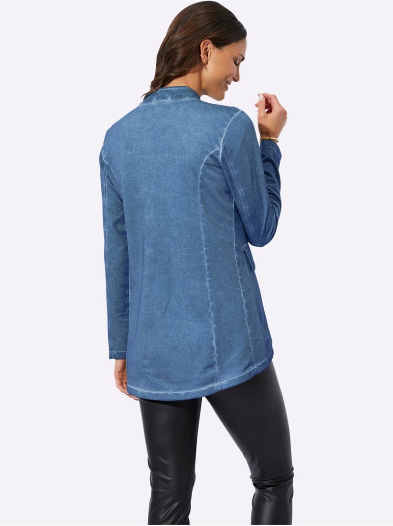 Veste Sweat Pur Coton - Taille Standard - Witt Bleu jean - Kiabi