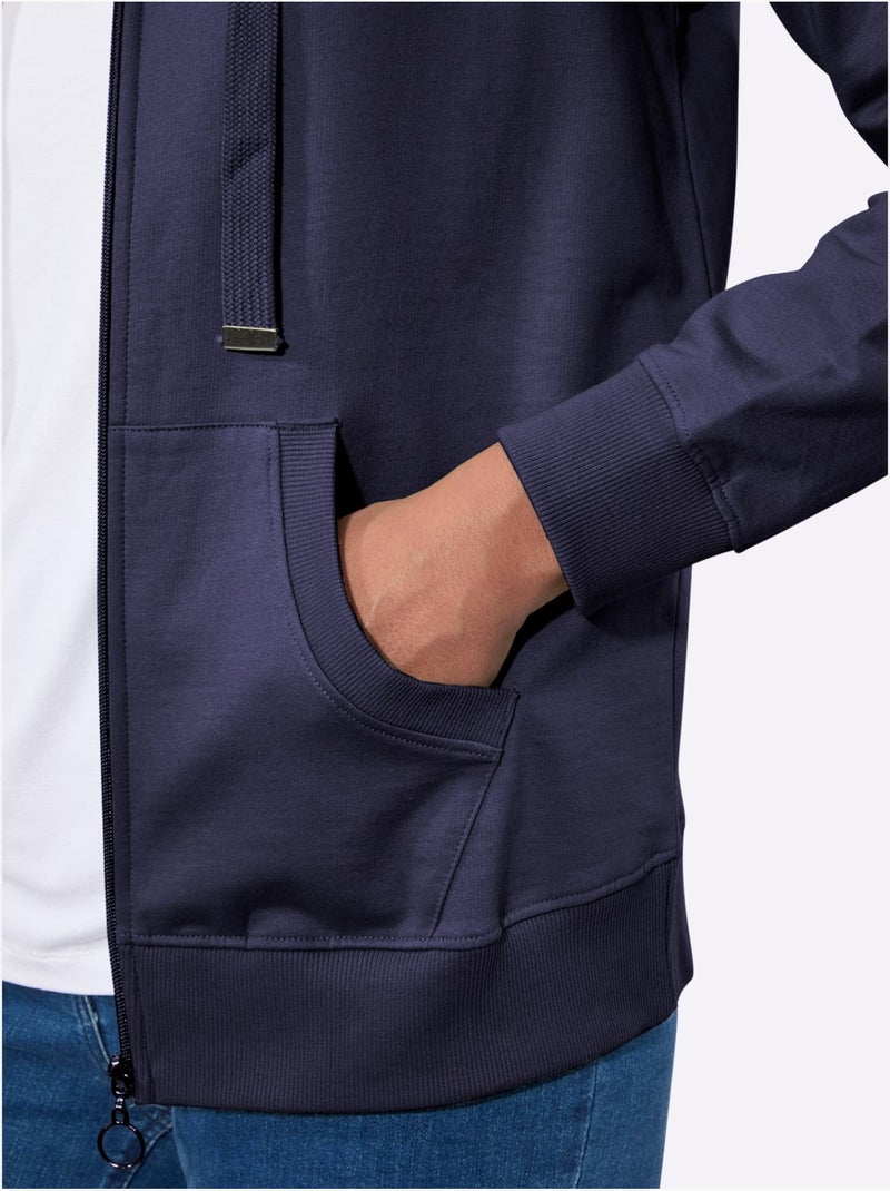 Veste sweat pur coton - taille standard - witt Bleu marine - Kiabi