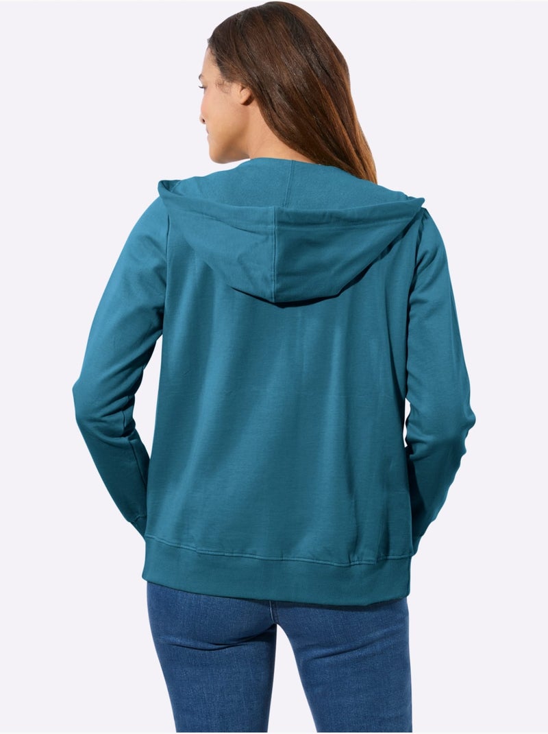 Veste sweat pur coton - taille standard - witt Bleu topaze - Kiabi