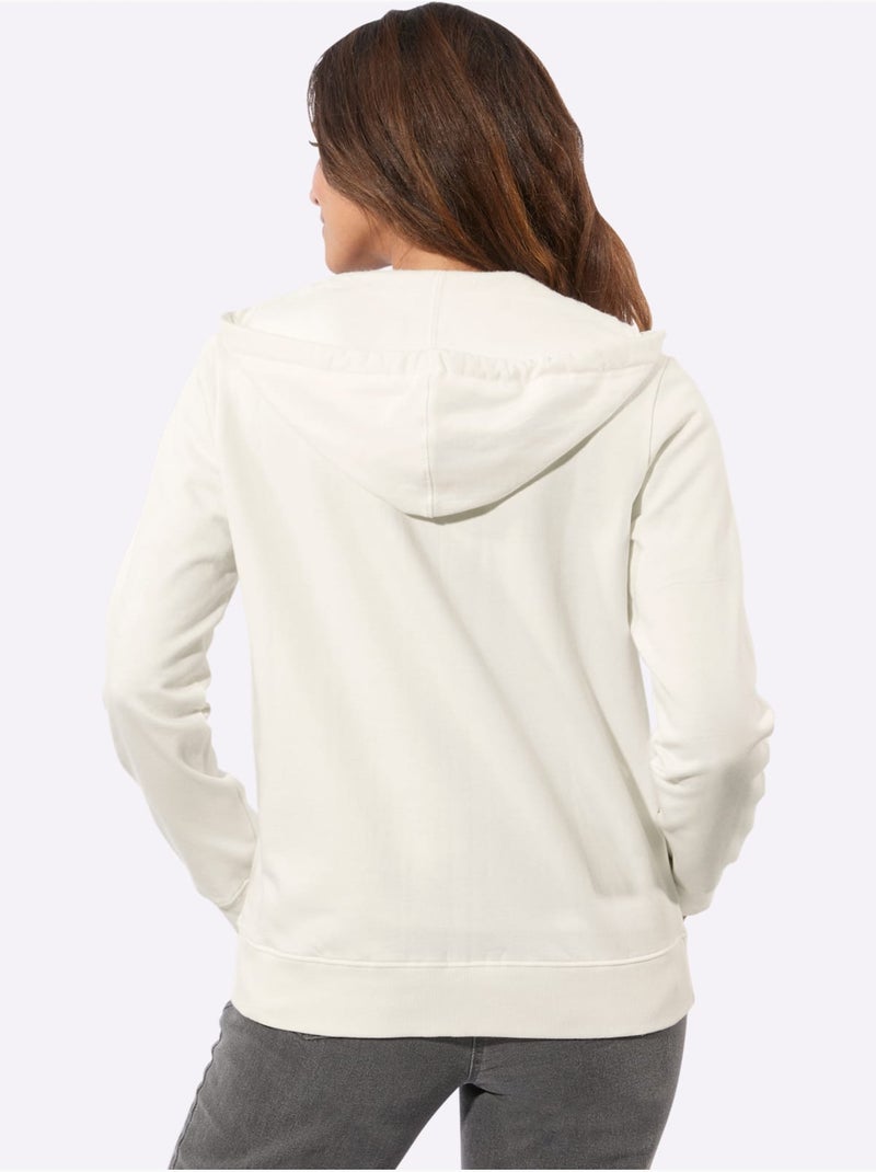 Veste sweat pur coton - taille standard - witt Ecru - Kiabi