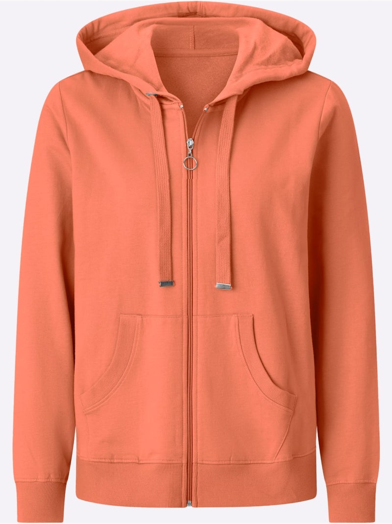 Veste sweat pur coton - taille standard - witt Orange - Kiabi
