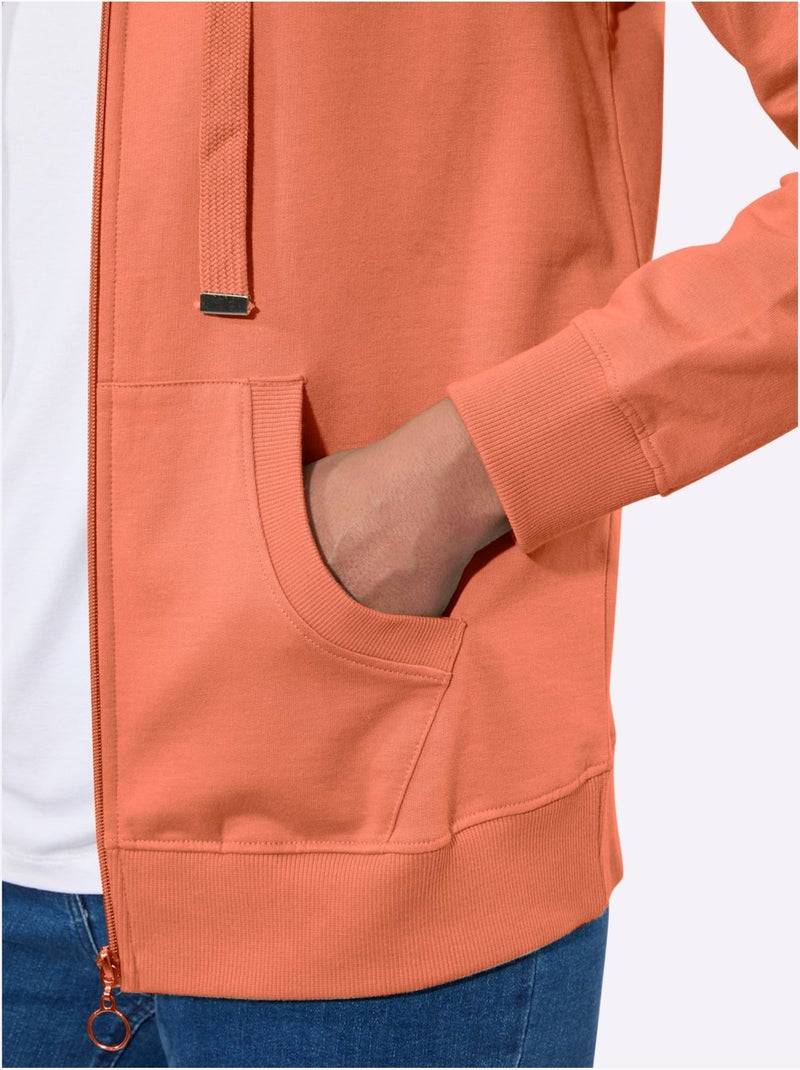 Veste sweat pur coton - taille standard - witt Orange - Kiabi