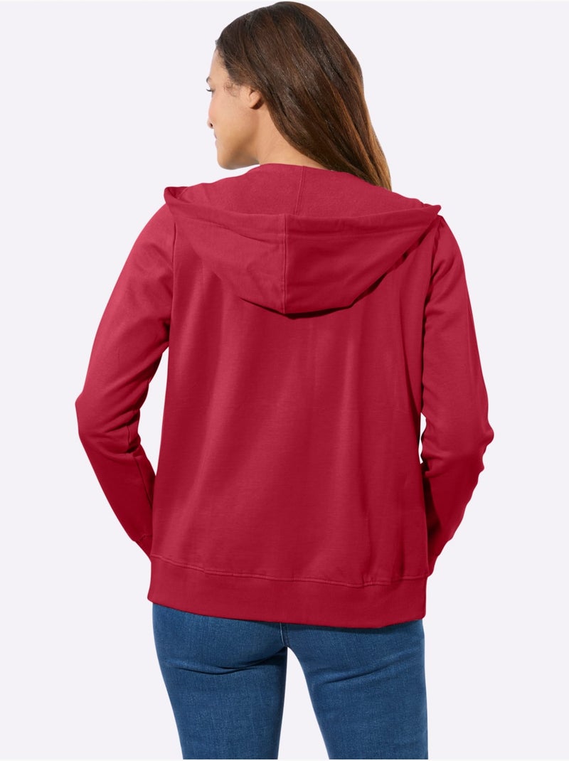 Veste sweat pur coton - taille standard - witt Rouge - Kiabi