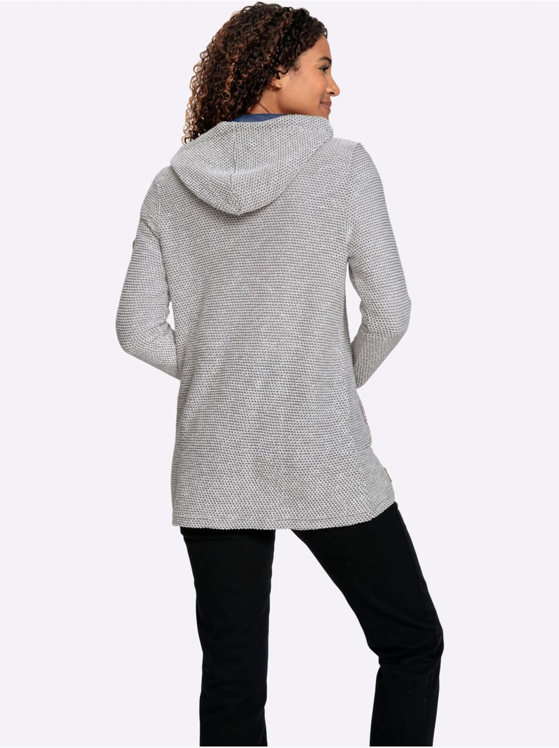 Veste sweat qualité structurée facile d'entretien - taille standard - witt Gris Bleu - Kiabi