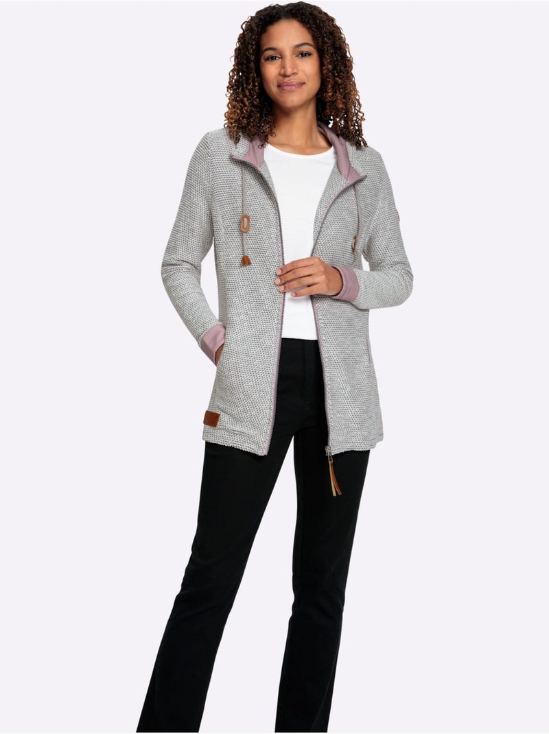 Veste sweat qualité structurée facile d'entretien - taille standard - witt Gris Violet - Kiabi