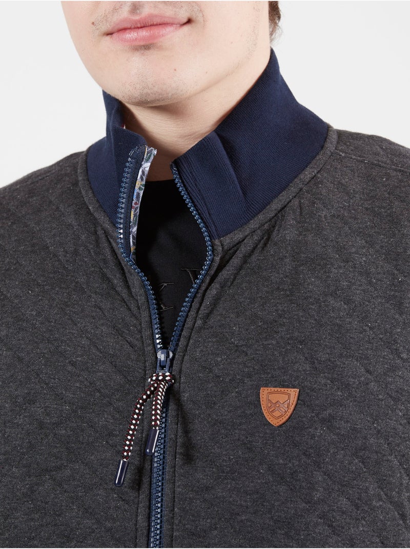 VESTE SWEAT RETRO ACADEMY Gris Bordeaux - Kiabi