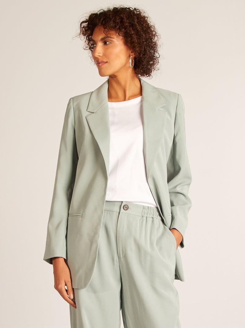 Veste tailleur avec ceinture à nouer BLEU - Kiabi