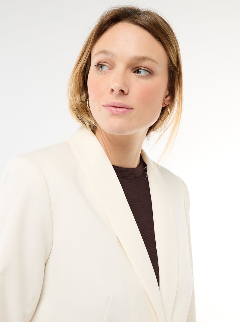 Veste tailleur avec col châle Blanc - Kiabi