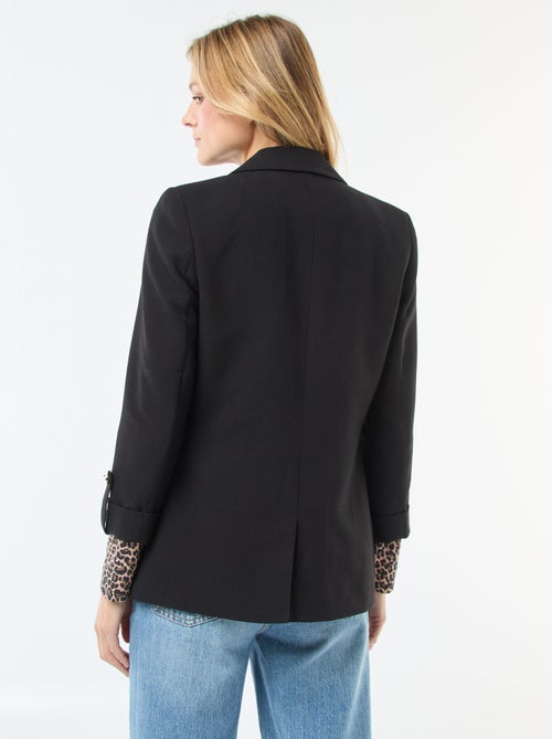 Veste tailleur avec manches 3/4 pans libres - Kiabi