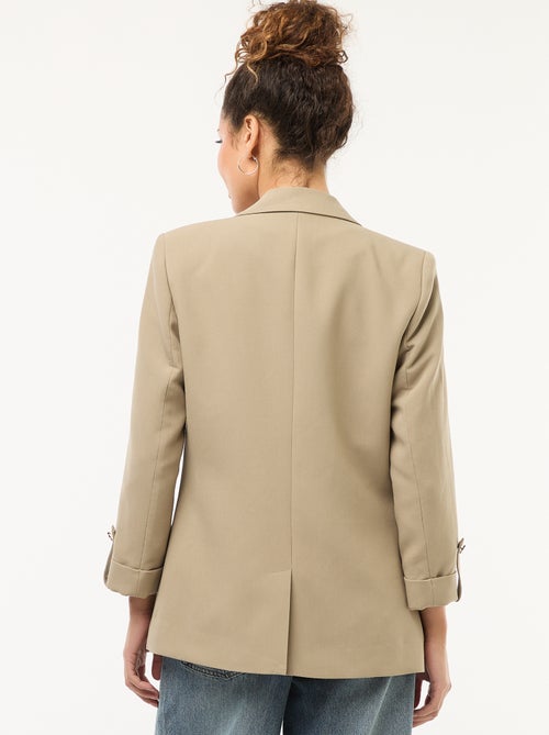 Veste tailleur avec manches 3/4 pans libres - Kiabi