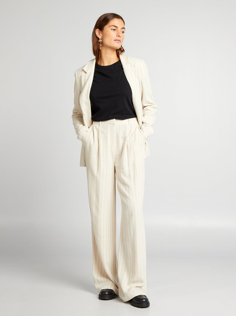 Veste tailleur Beige - Kiabi