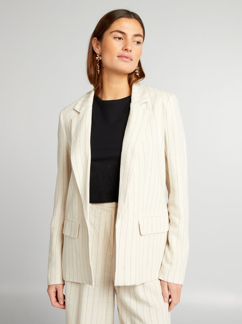 Veste tailleur Beige - Kiabi