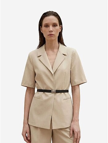 Veste tailleur ceinturée à col châle my fashion