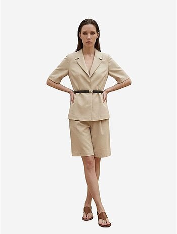 Veste tailleur ceinturée à col châle my fashion