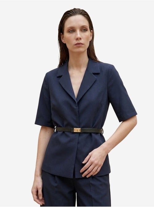 Veste tailleur ceinturée à col châle my fashion - Kiabi Veste tailleur ceinturée à col châle my fashion - Kiabi