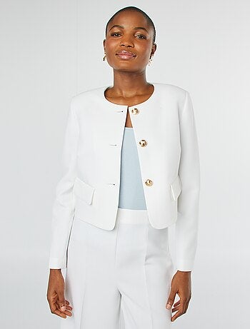 Blazer Femme Décontracté Roskiky - Veste Travail Col Montant Avec Boutons Blazer Travail élégant Blazer Femme Décontracté Roskiky - Veste Travail Col Montant Avec Boutons Blazer Travail élégant