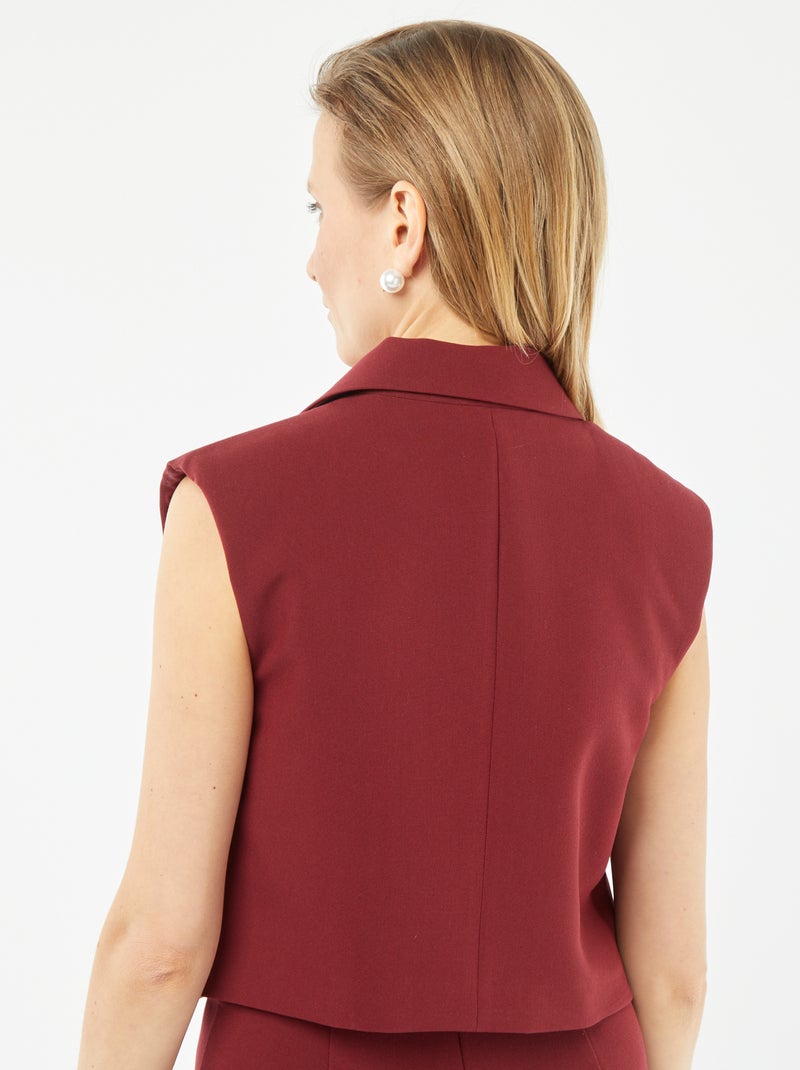 Veste tailleur crop-top  sans manches ROUGE - Kiabi