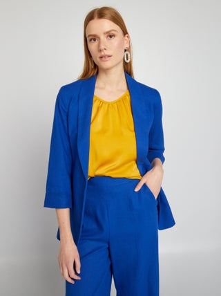 Veste tailleur en lin mélangé