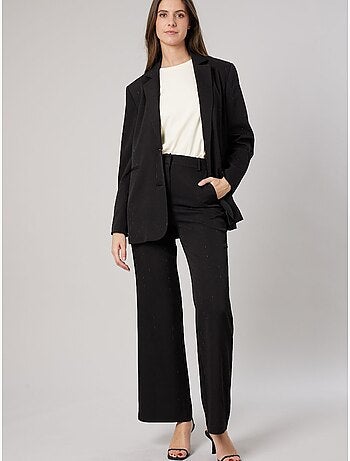 Veste tailleur femme droite à strass 'deeluxe'